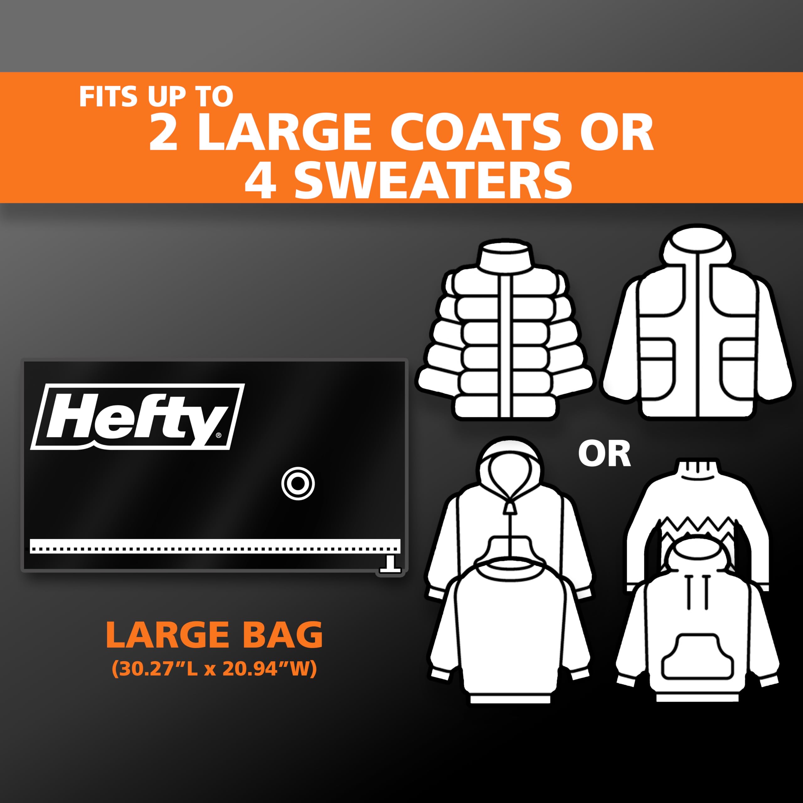 Shrink-Pak bag with airtight zipper and dual-valve for efficient air removal.