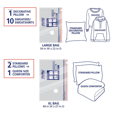 Shrink-Pak Hefty vacuum bags offer odor resistance for fresh clothes