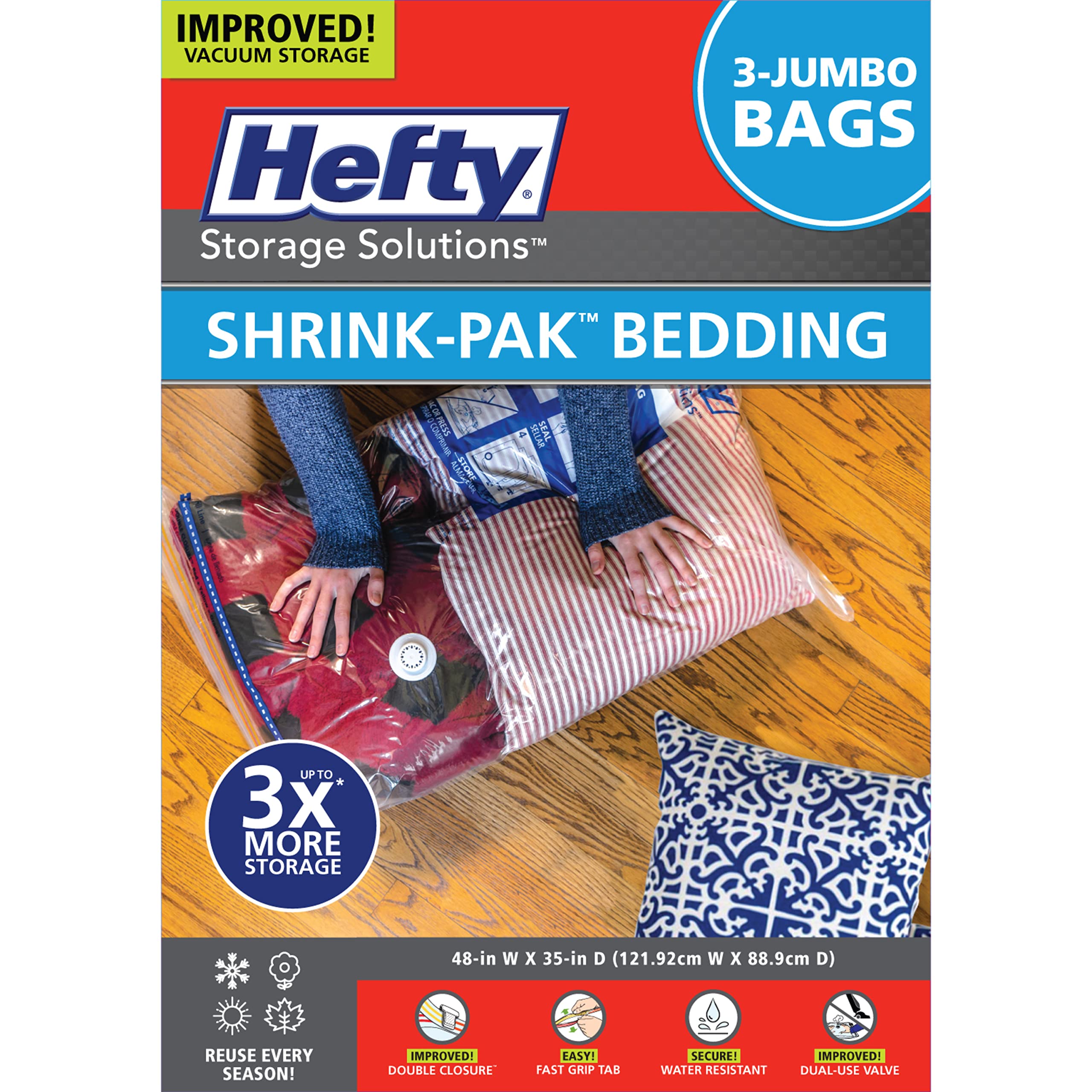 Shrink-Pak closure-system space bags seal airtight storage for organization