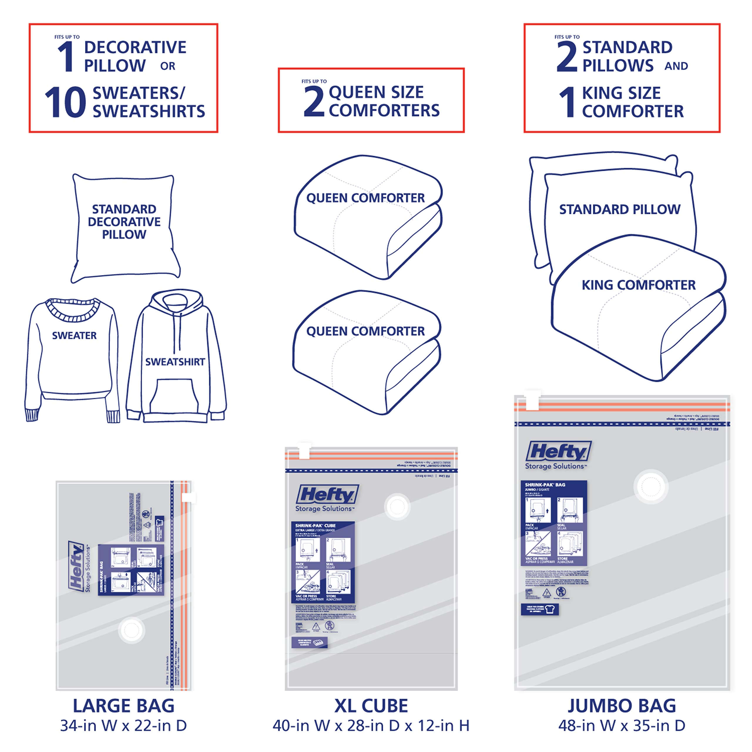 Shrink-Pak starter kit contents displayed for easy home organization.