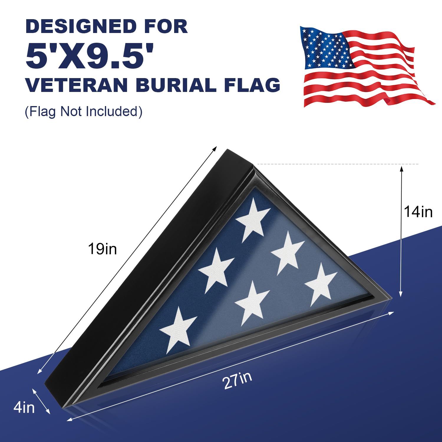SHTALHST easy-install flag case with included hardware and mounting hook