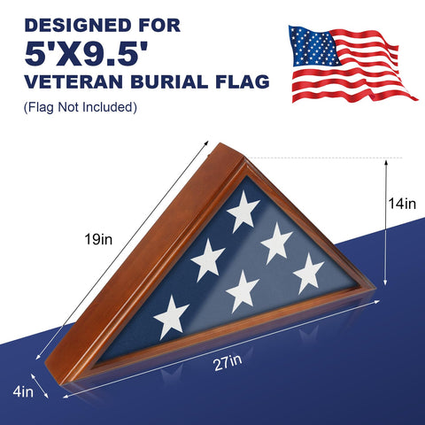 SHTALHST flag display case emblem customization option for a personalized veteran keepsake.