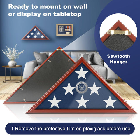 Inside view of SHTALHST case holding a folded flag securely