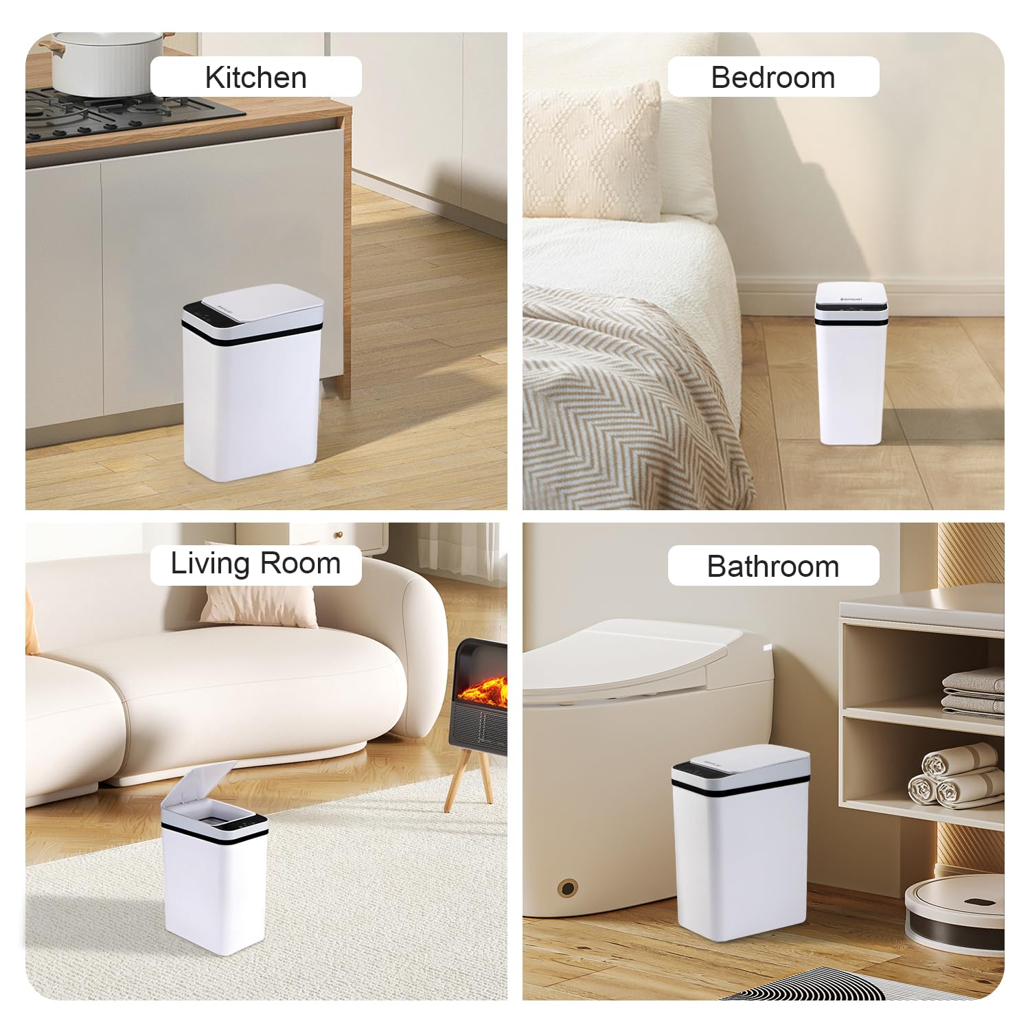 SHTALHST lid conceals the bag, keeping spaces neat and tidy.