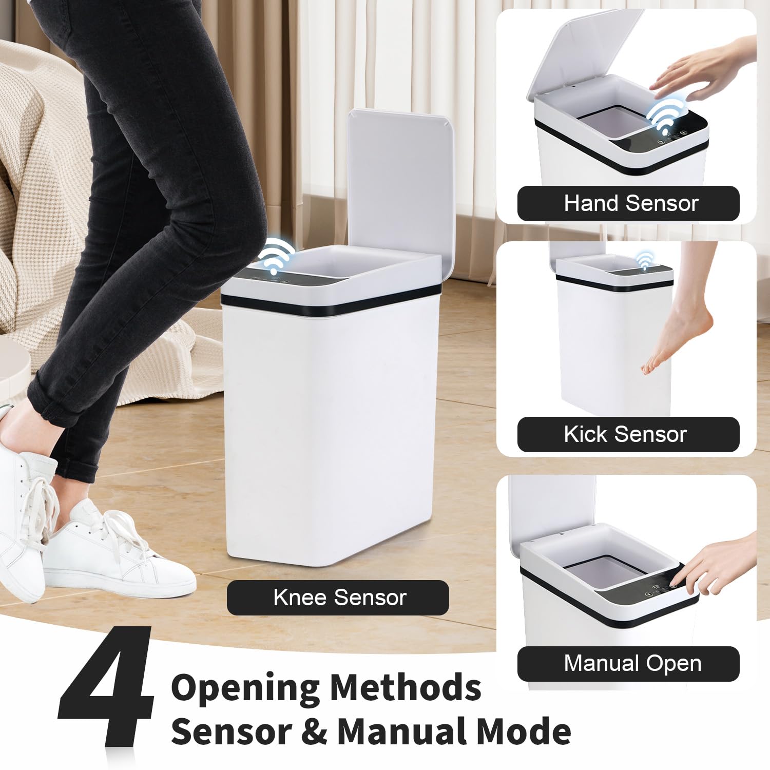 SHTALHST slim 2.5-gallon bin fits tight corners in kitchens and baths.