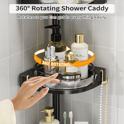 Shuang Qing caddy features safety guardrail to prevent items from slipping.