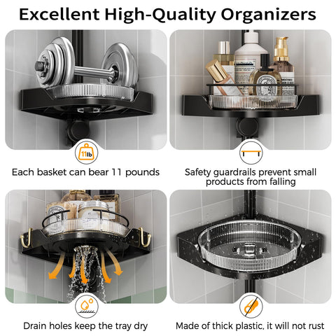 Shuang Qing tension pole installs without drilling for a secure fit.