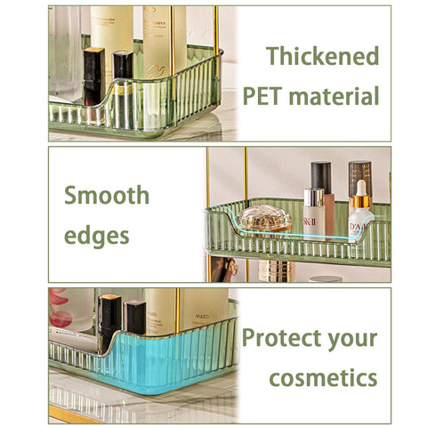 Shuang Qing metal frame with PET trays for durable skincare storage