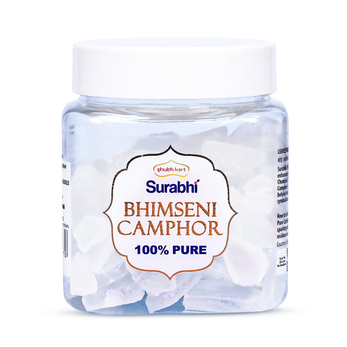 Shubhkart Bhimseni camphor tablet packaging releasing a crisp aroma.