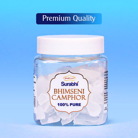 Shubhkart camphor tablet diffusing a refreshing scent in a living space.
