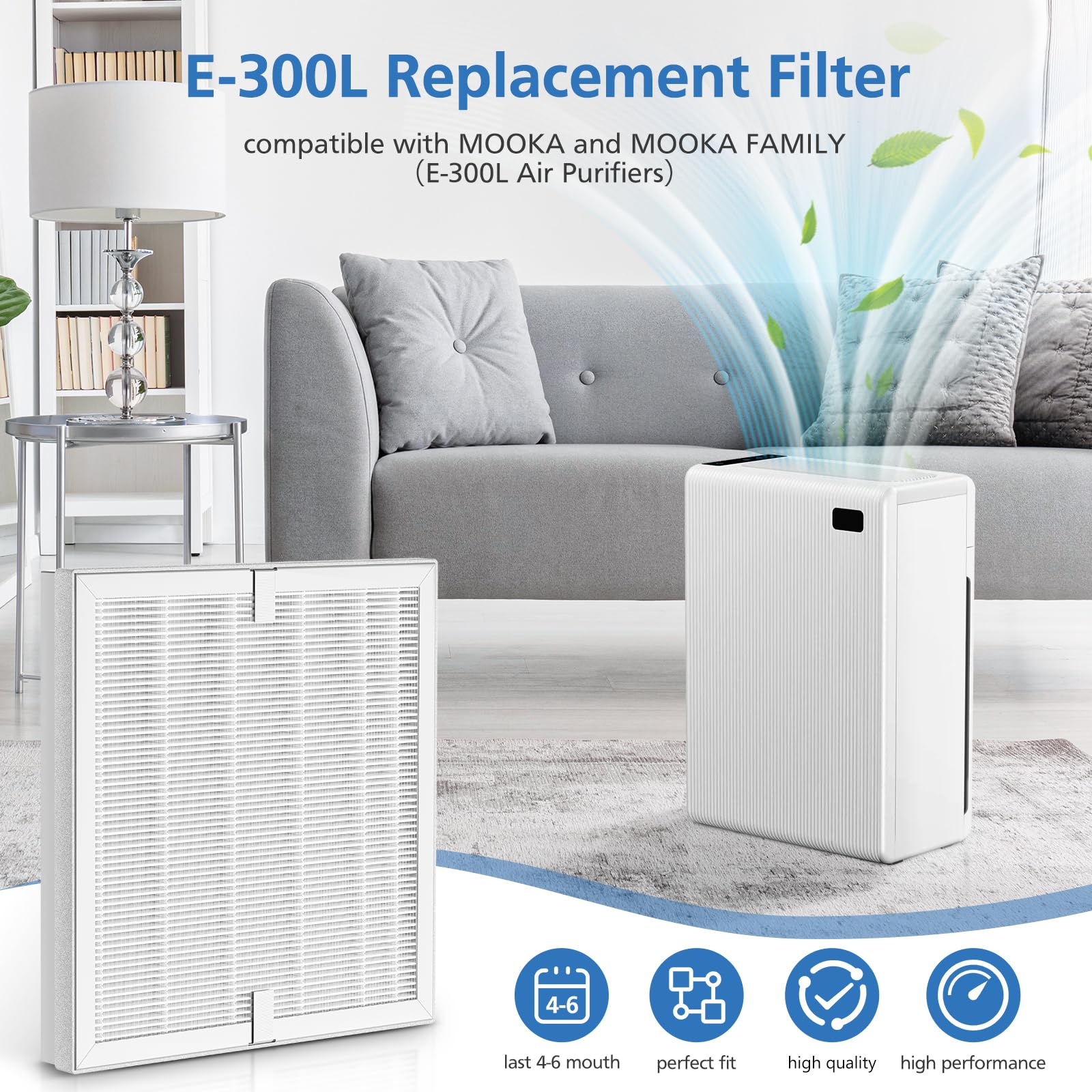 ShufudeJa E-300L filter for MOOKA FAMILY supports multi-member homes with smoke reduction.