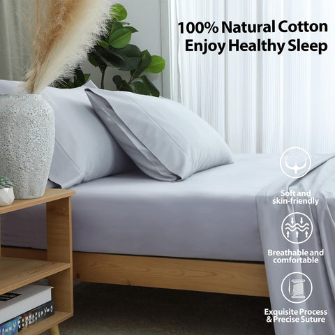 Shunjie.Home deep-pocket elastic edge on gray twin XL fitted sheet.