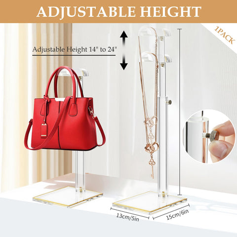 SHUNKAIZS purse display base with gold trim adds luxury and stability.