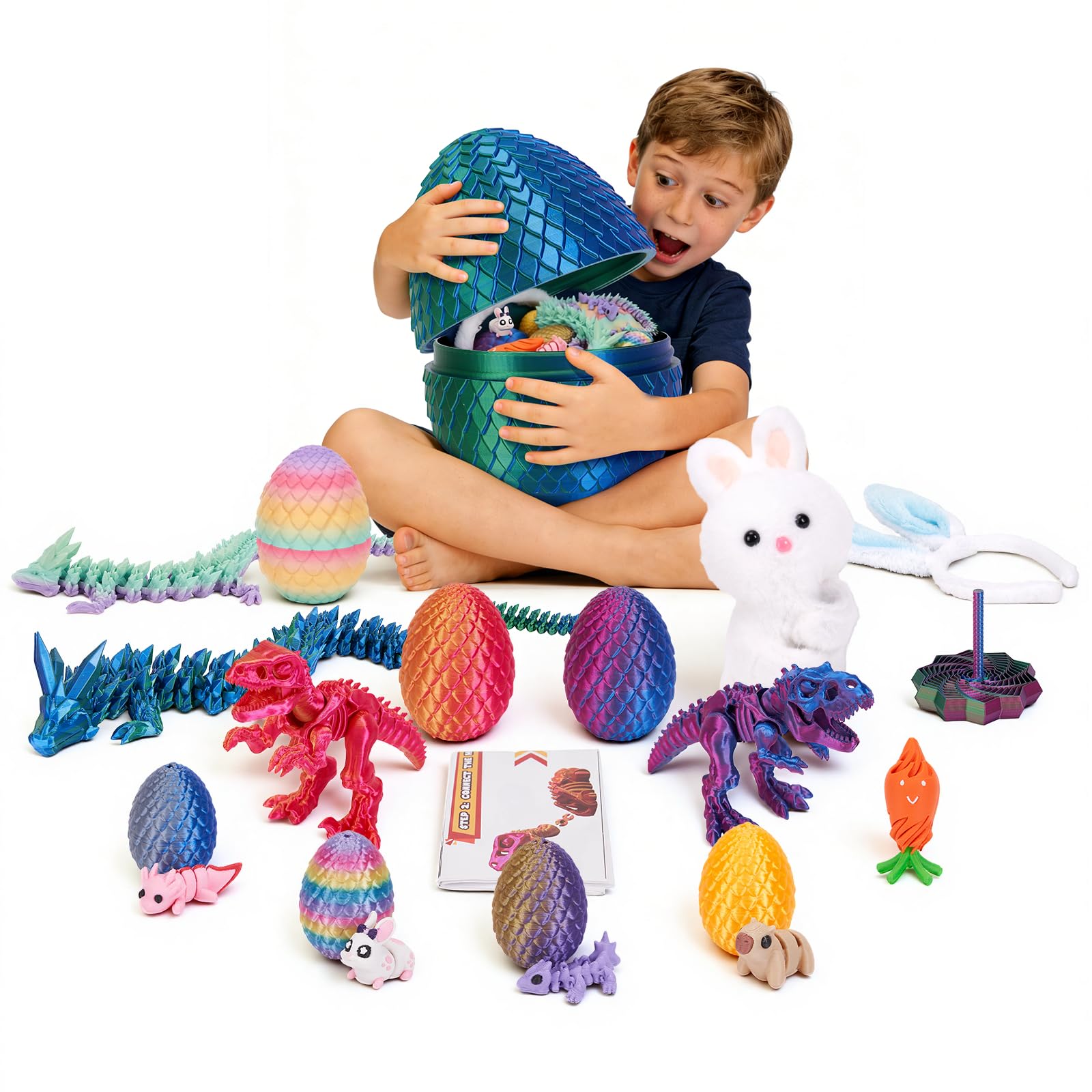 SHUWND giant dragon egg reveals 12 toys, perfect Easter filler