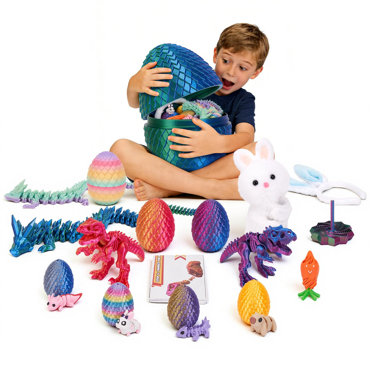 SHUWND giant dragon egg reveals 12 toys, perfect Easter filler