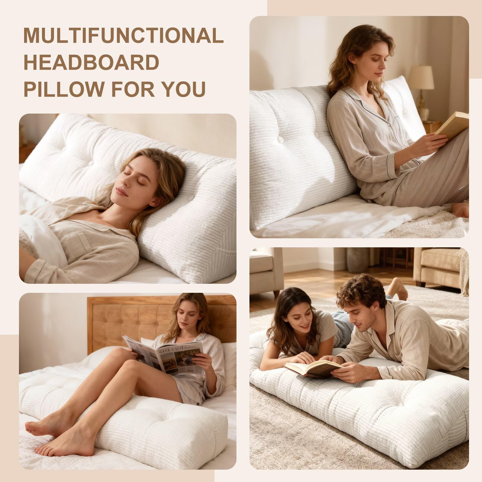 Shuyeon wedge pillow on bunk bed for added lumbar support while lounging.