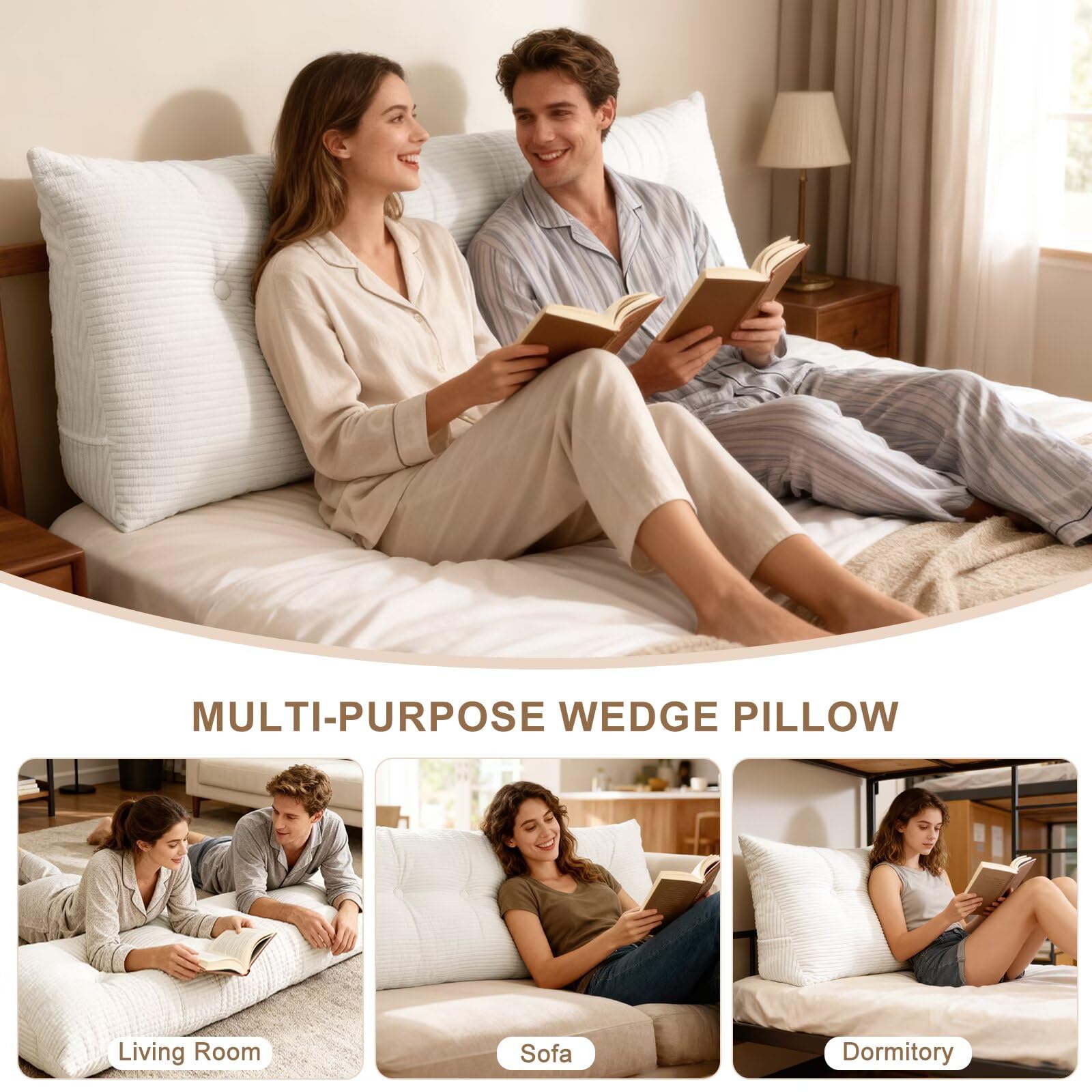 Shuyeon dorm room styling with modern wedge pillow.