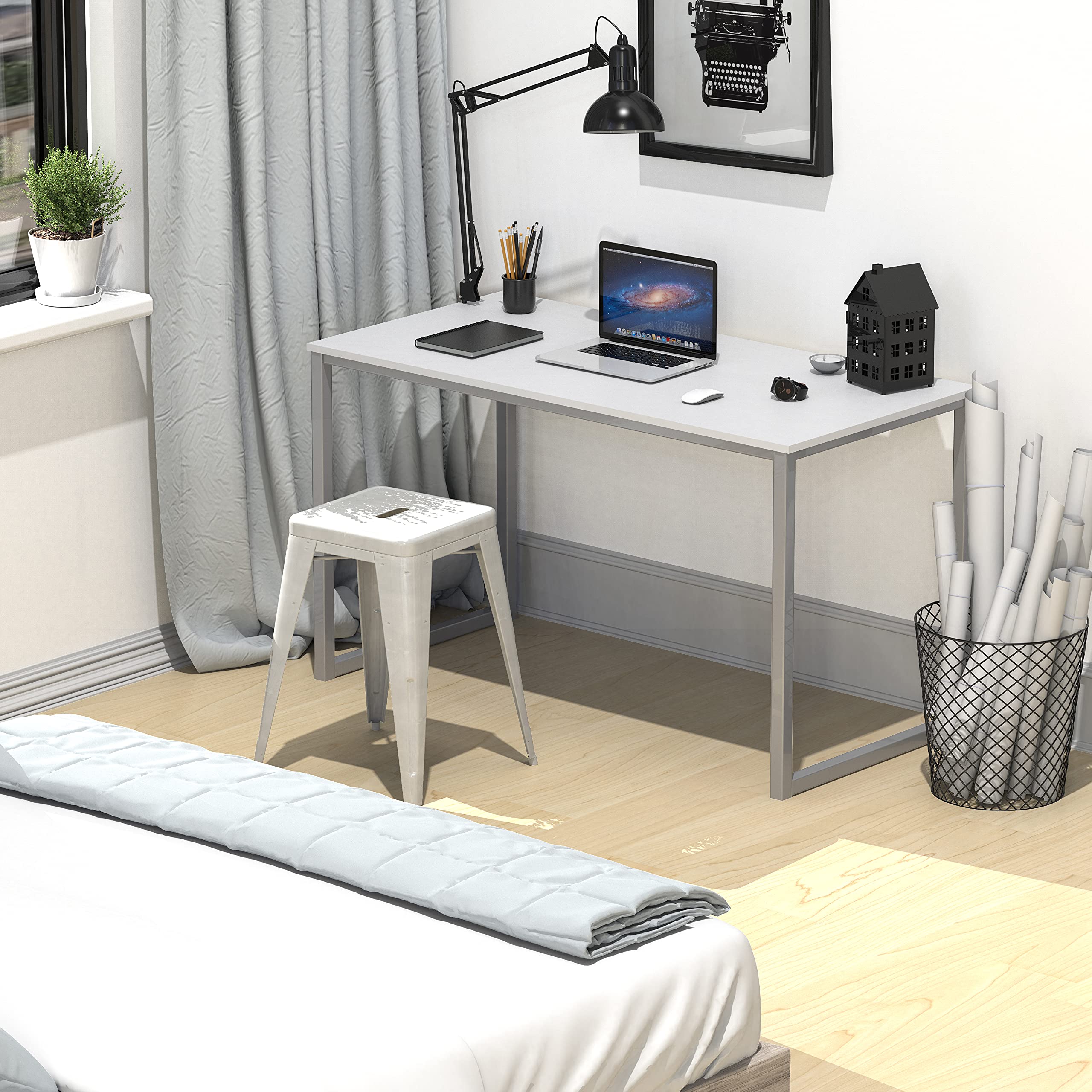 SHW engineered wood top provides a smooth, durable work surface.