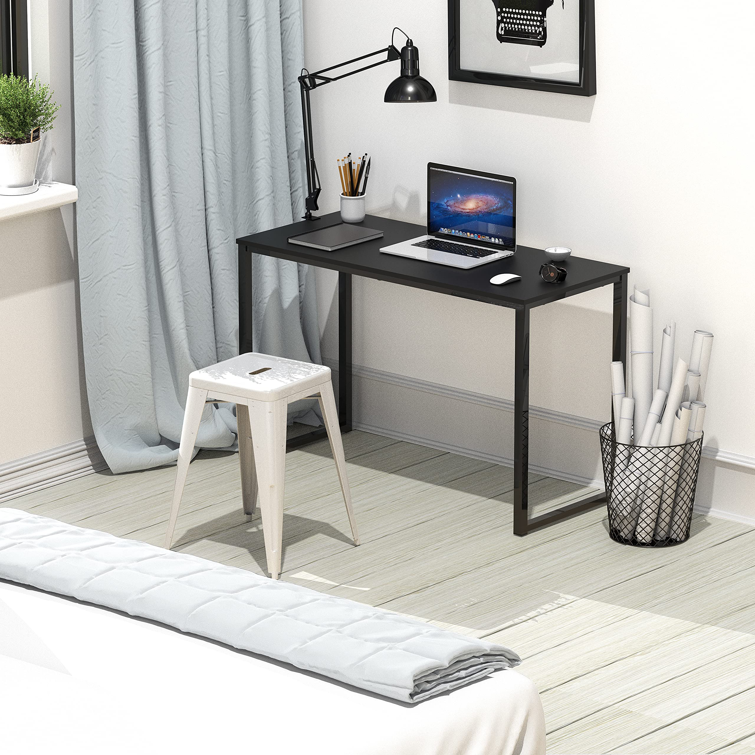 SHW Mission 32-inch desk dimensions visual showing 16D x 32W x 28H measurements
