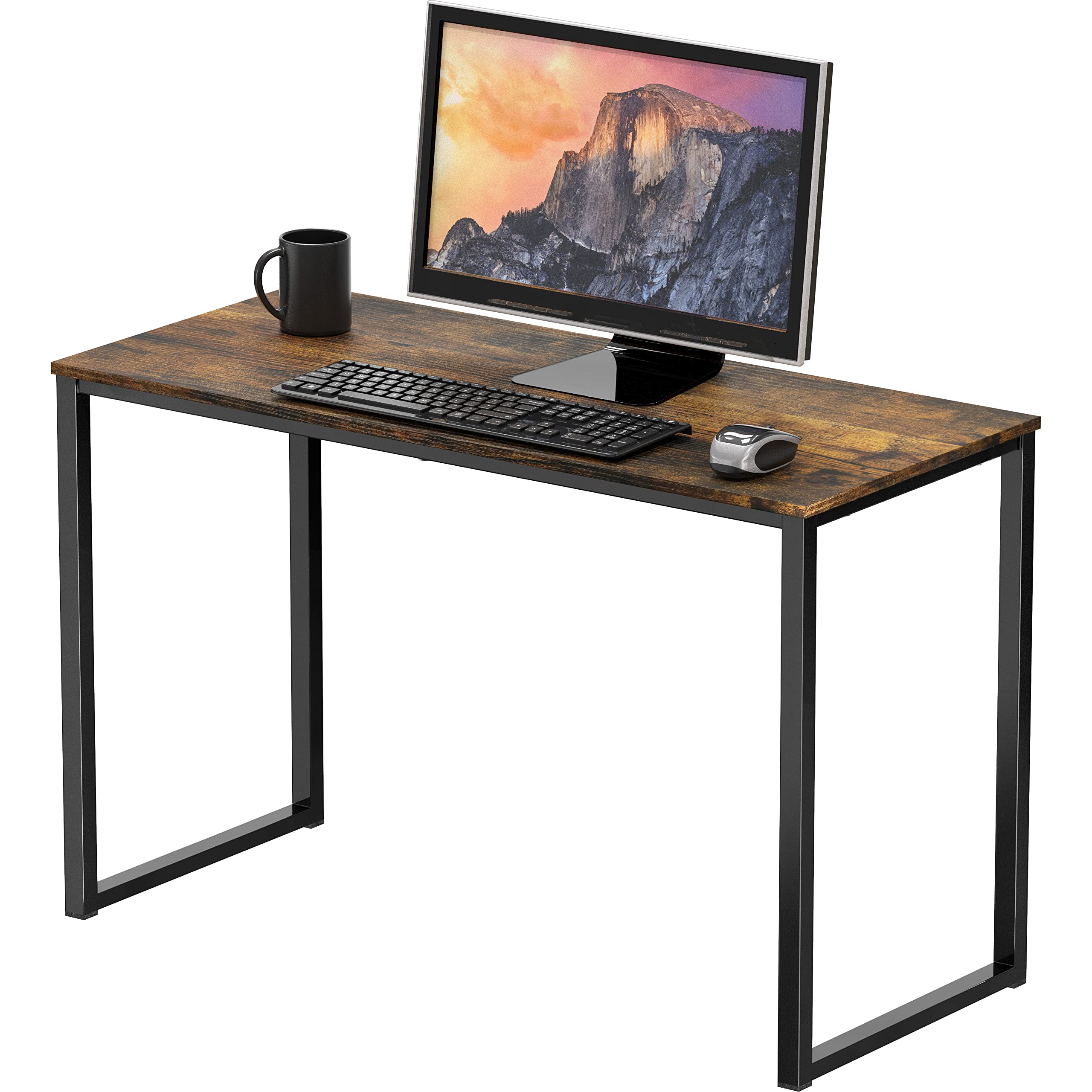 SHW Mission desk rustic brown fits compact home office workspace