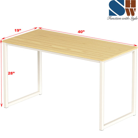 SHW Mission 40-Inch Oak desk side view shows slim footprint