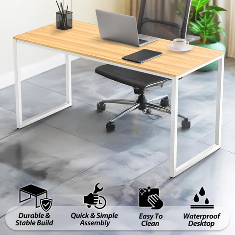 SHW Mission 40-Inch Oak desk top view showing spacious surface