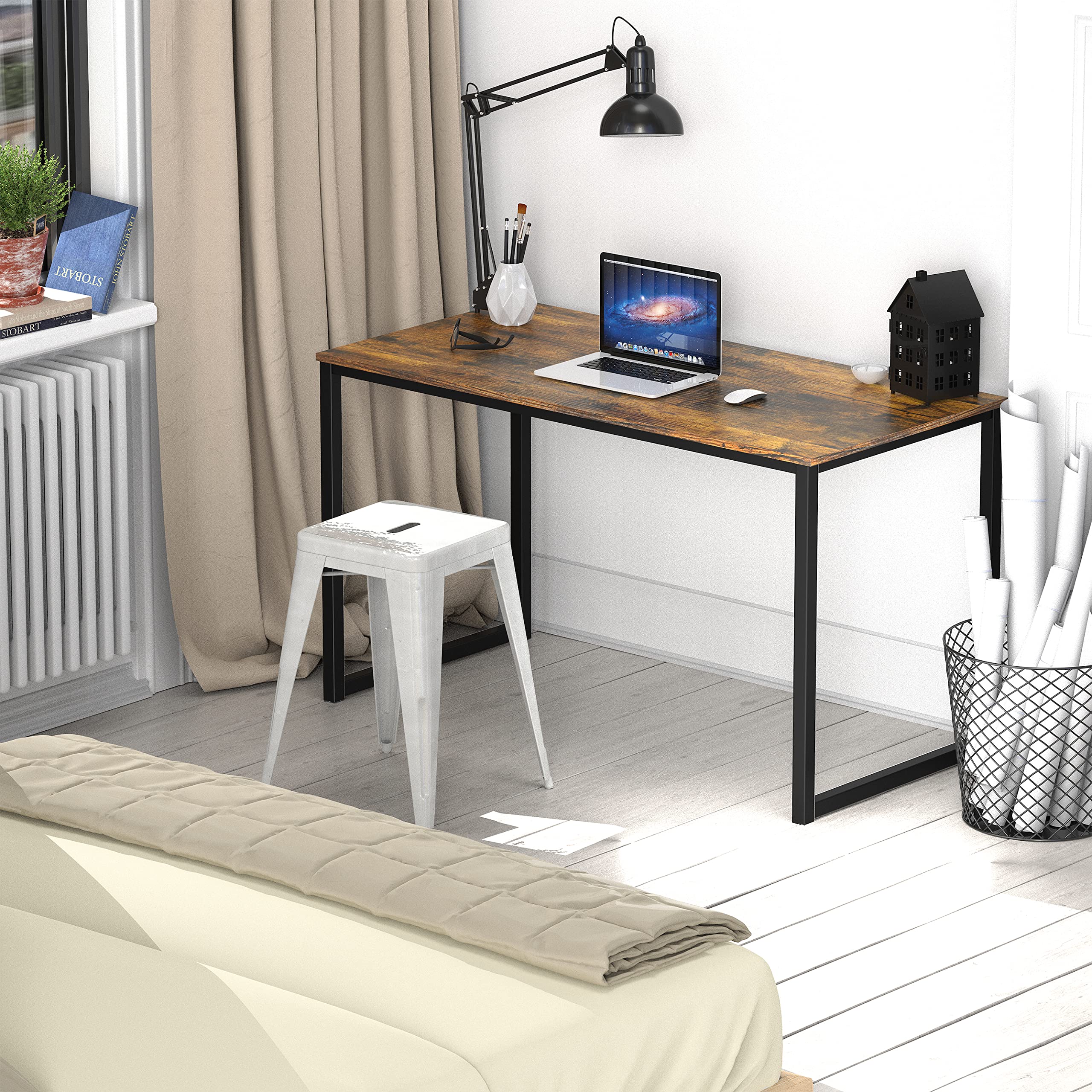 SHW Mission 40-inch desk assembled in a room demonstrates quick setup
