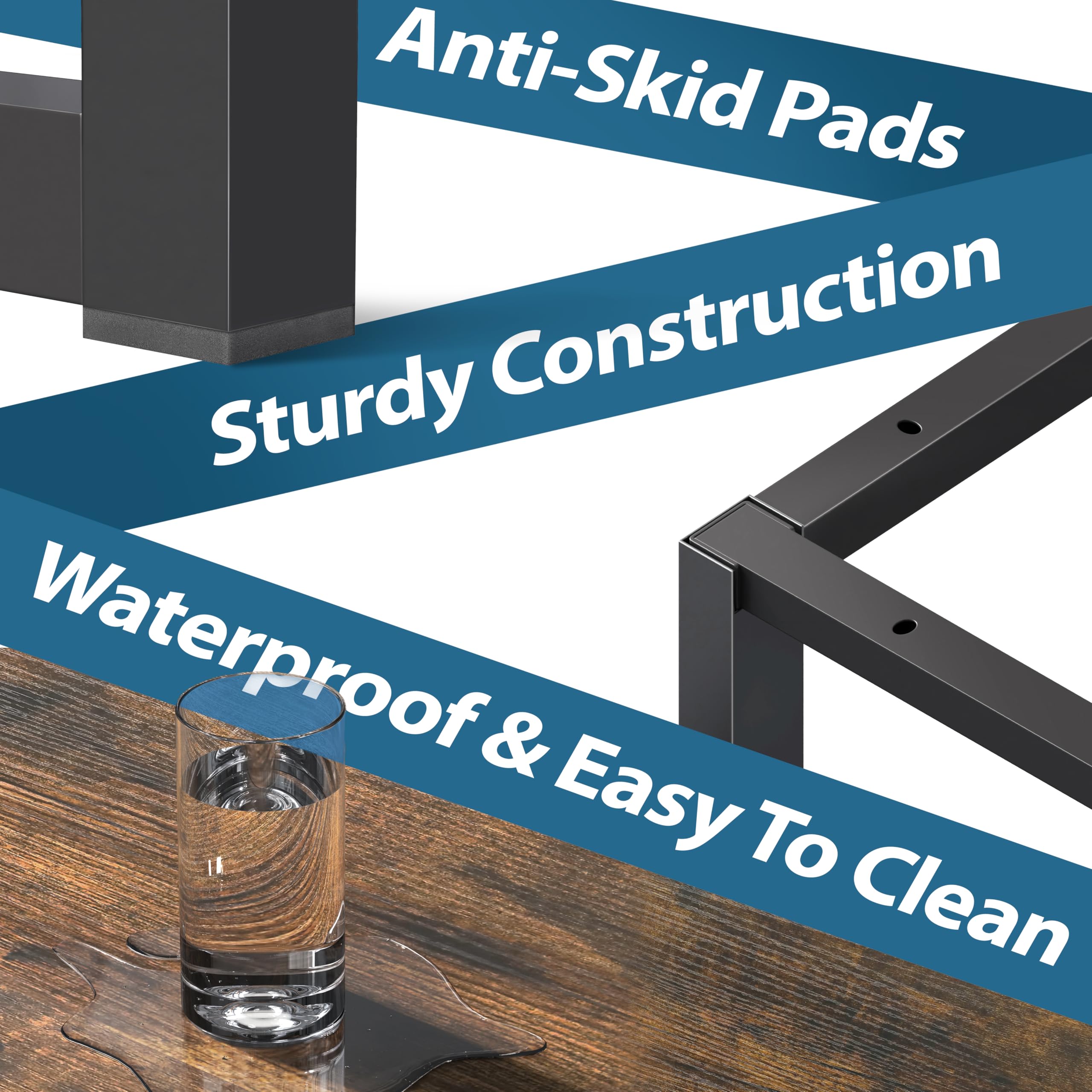 SHW Mission 40-inch desk steel frame detail for stability