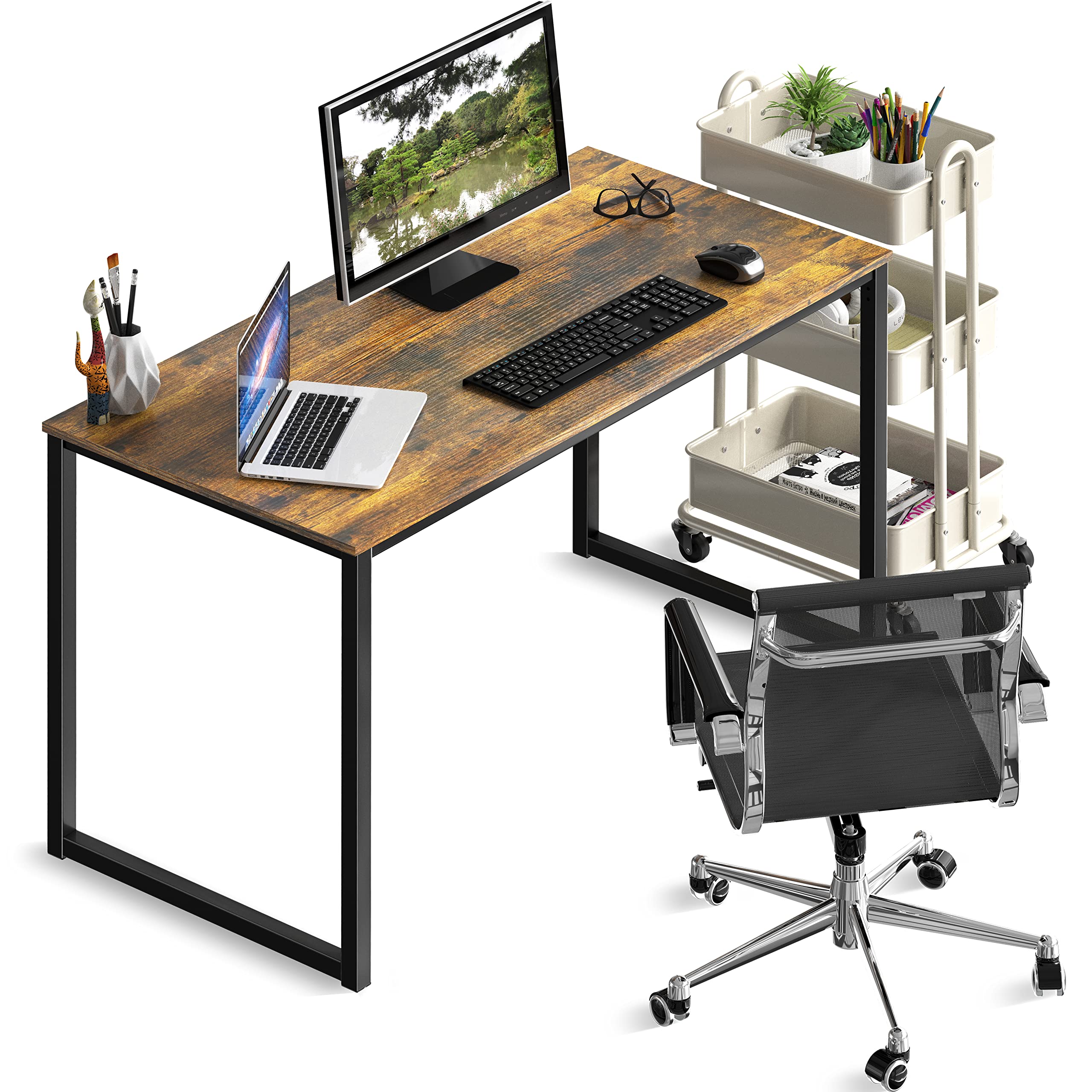 SHW Mission 40-inch desk wood-top close-up shows quality finish
