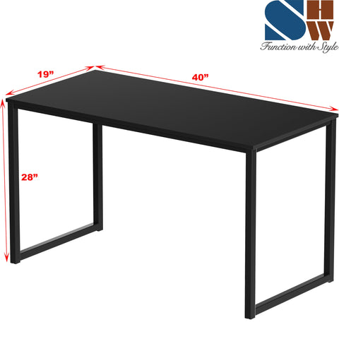 SHW Mission 40-Inch Desk steel-frame detail emphasizes sturdy daily-use support