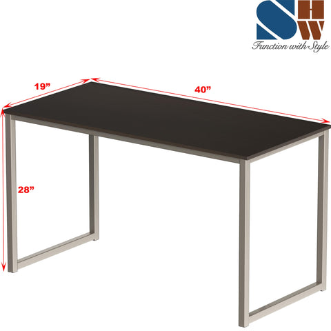 SHW Mission 40-Inch walnut desk front view with broad surface.