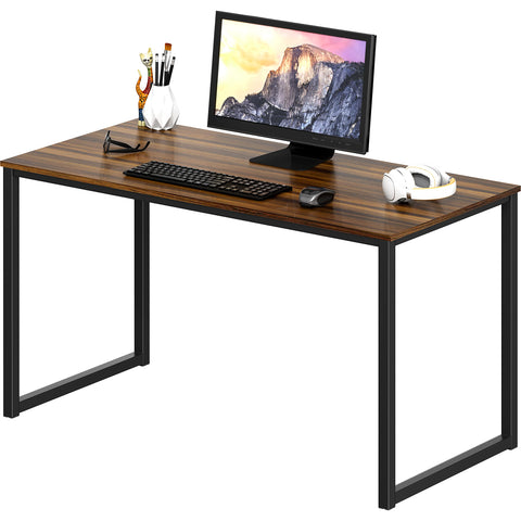 SHW Mission 40-Inch walnut desk top, compact workspace for laptop and monitor.