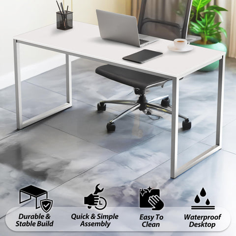 SHW Mission 40-Inch Desk side view highlighting compact footprint for small spaces.