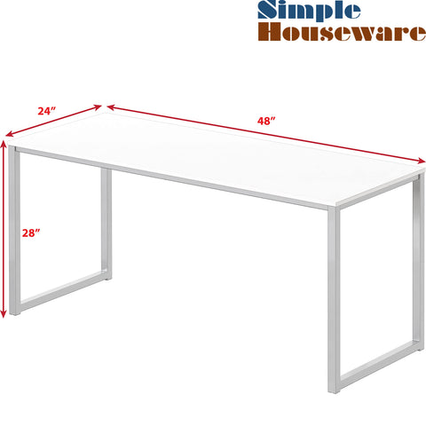 Assembling SHW Mission desk with labeled hardware and quick instructions.
