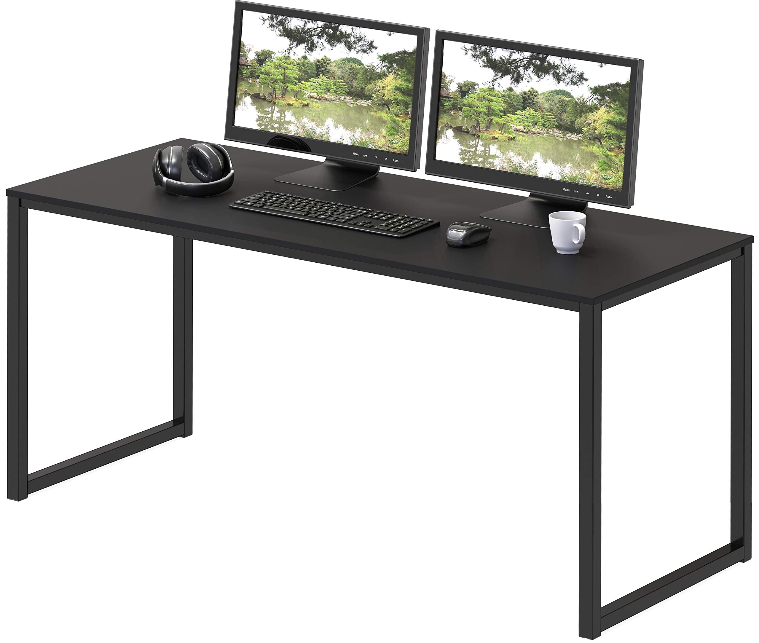 SHW Mission 48-Inch desk front view shows sturdy frame for home office stability.