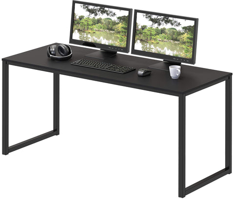 SHW Mission 48-Inch desk front view shows sturdy frame for home office stability.