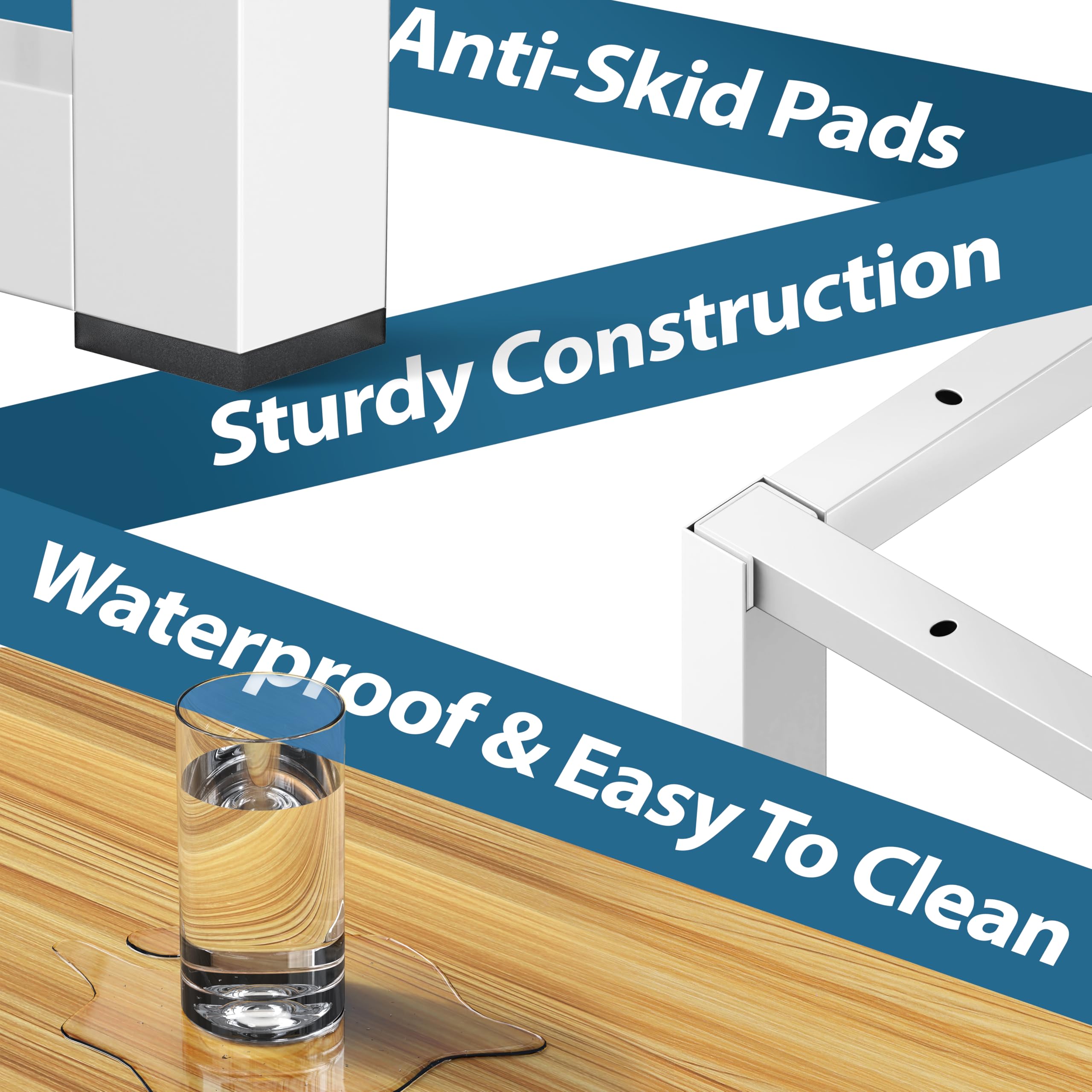SHW Mission oak desk assembly guide shows labeled hardware