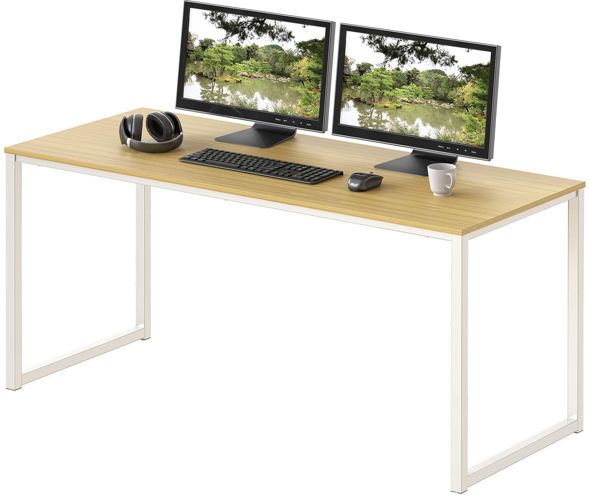 SHW Mission 48-Inch desk top surface with warm finish and ample workspace