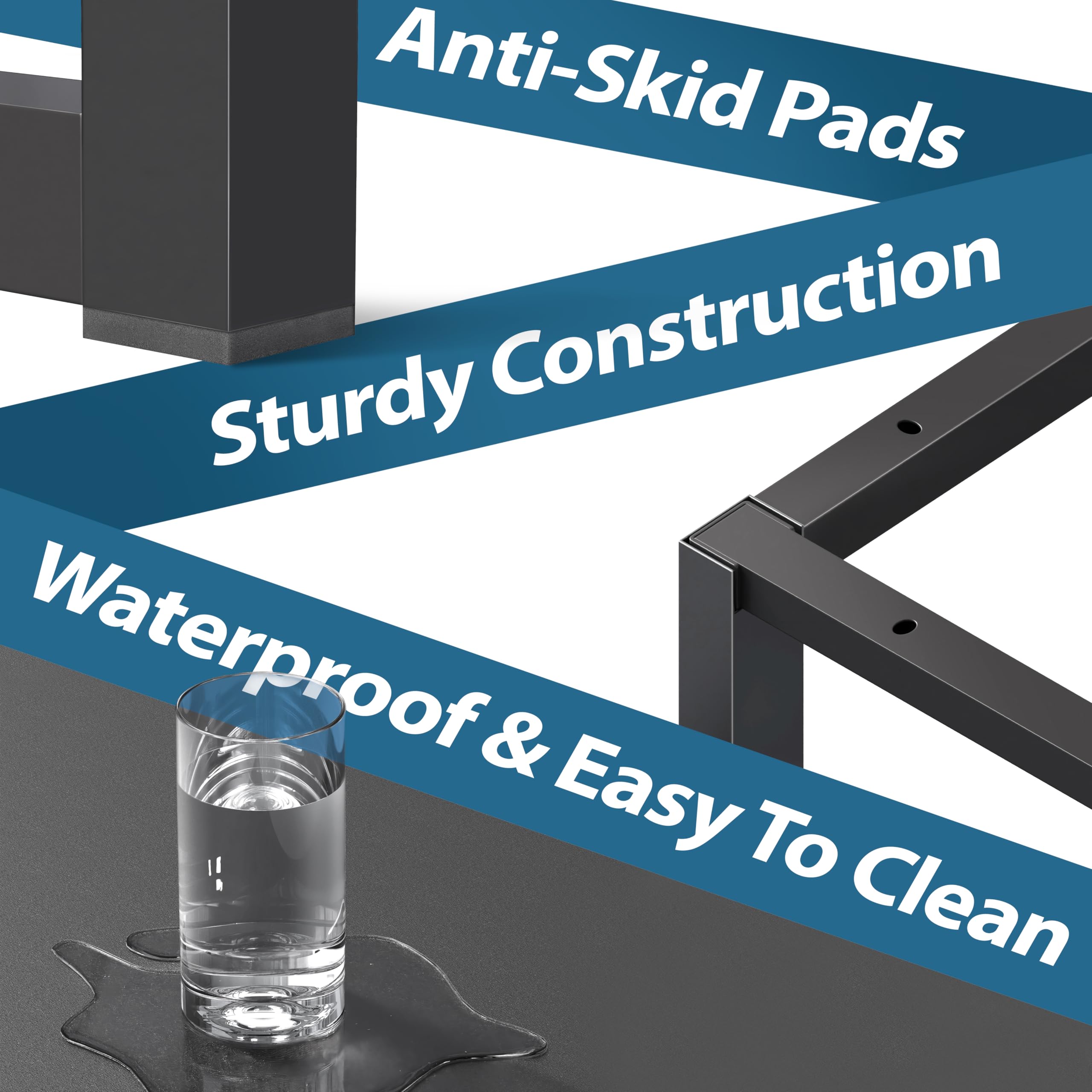 SHW Mission 48-Inch desk top closeup reveals durable engineered wood surface.
