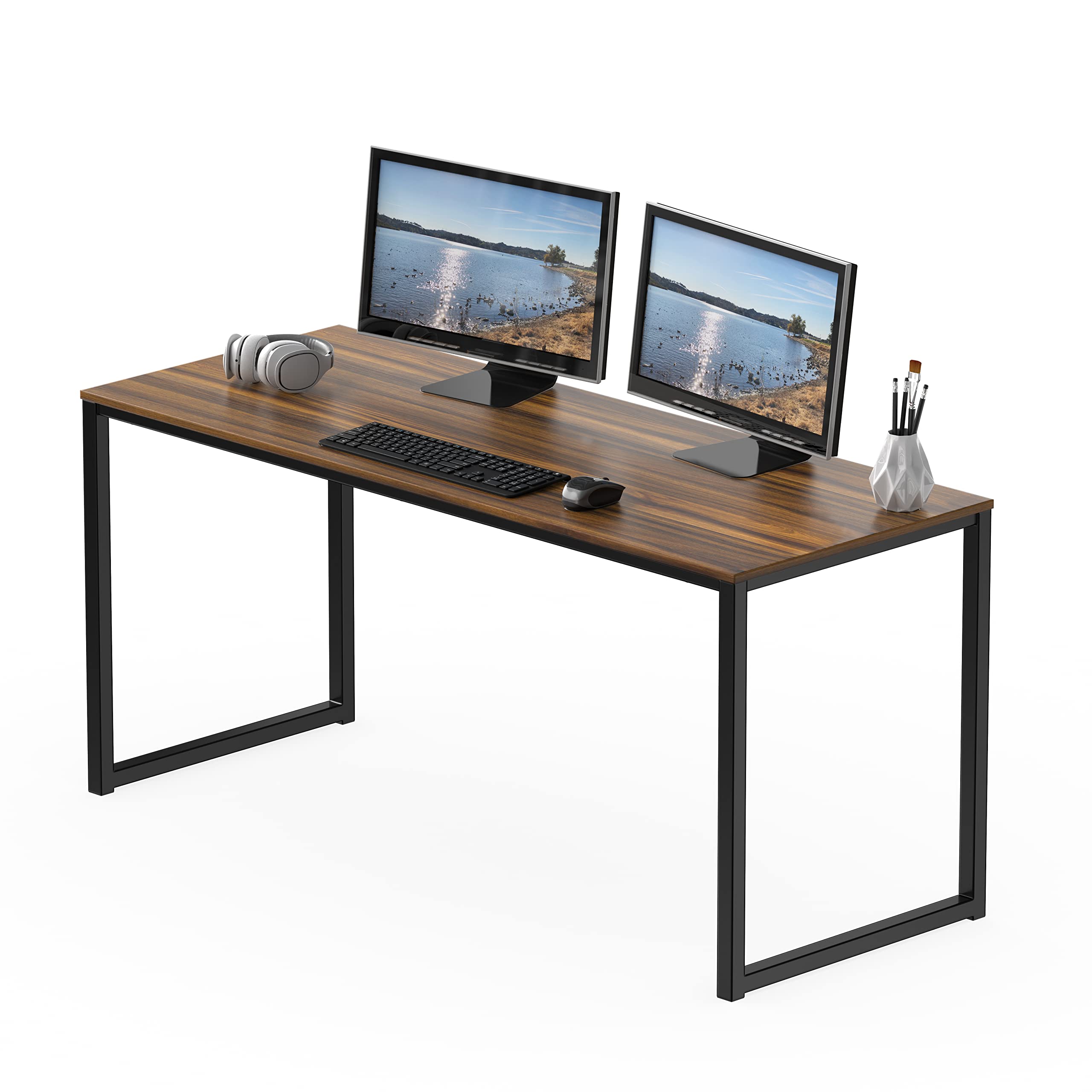 SHW Mission 55 desktop top view showing wide workspace for multiple screens.