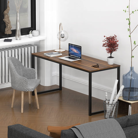 SHW Mission 55 monitors and laptop fit on generous 55-inch surface.