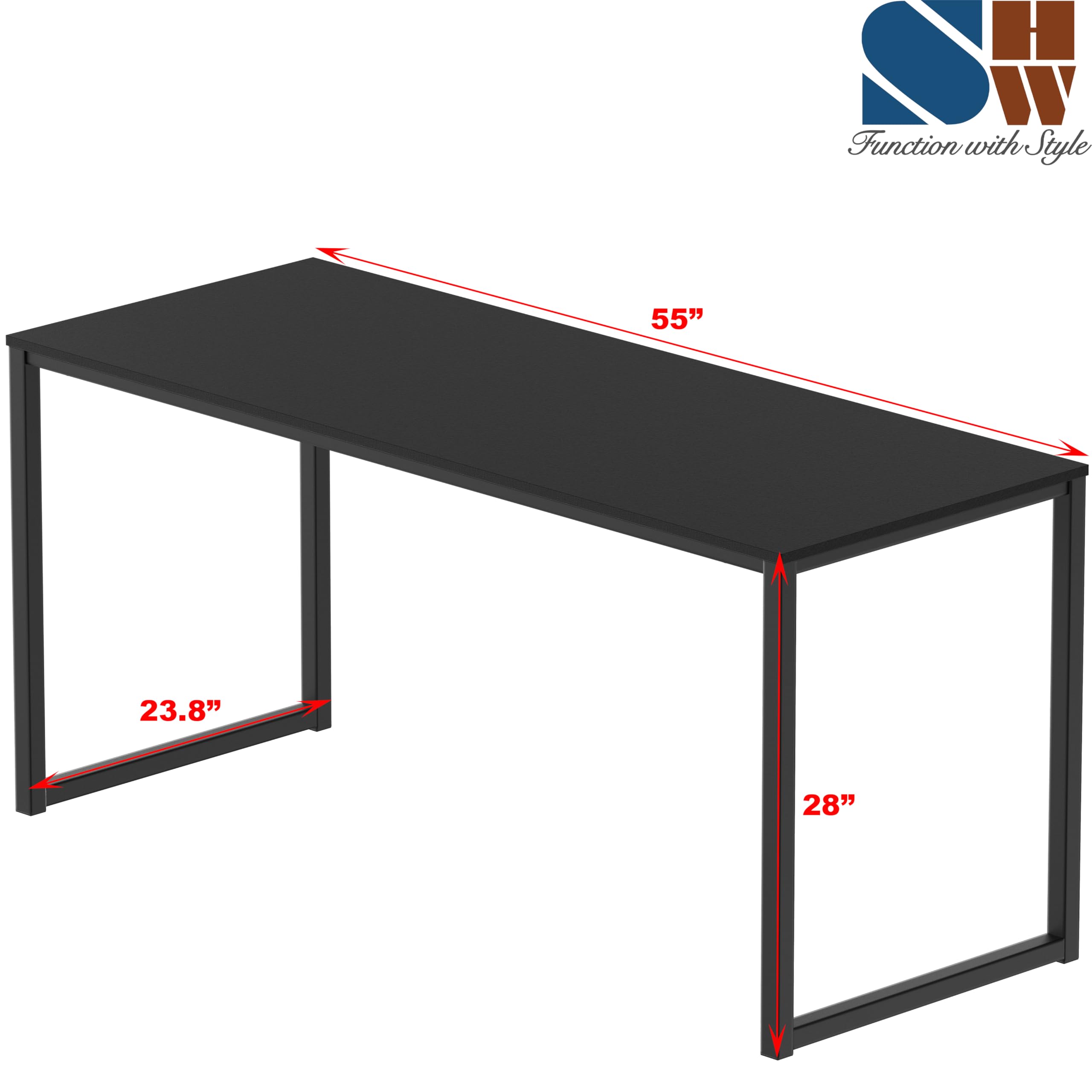 SHW Mission 55-inch desk side profile with minimalist silhouette