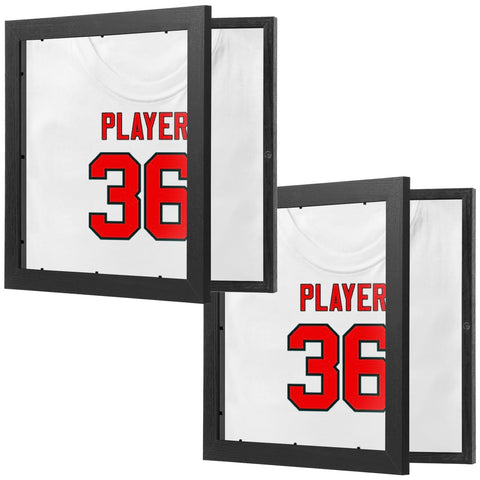 Sibosen 2-pack 13x13 jersey display frame front view with UV protection
