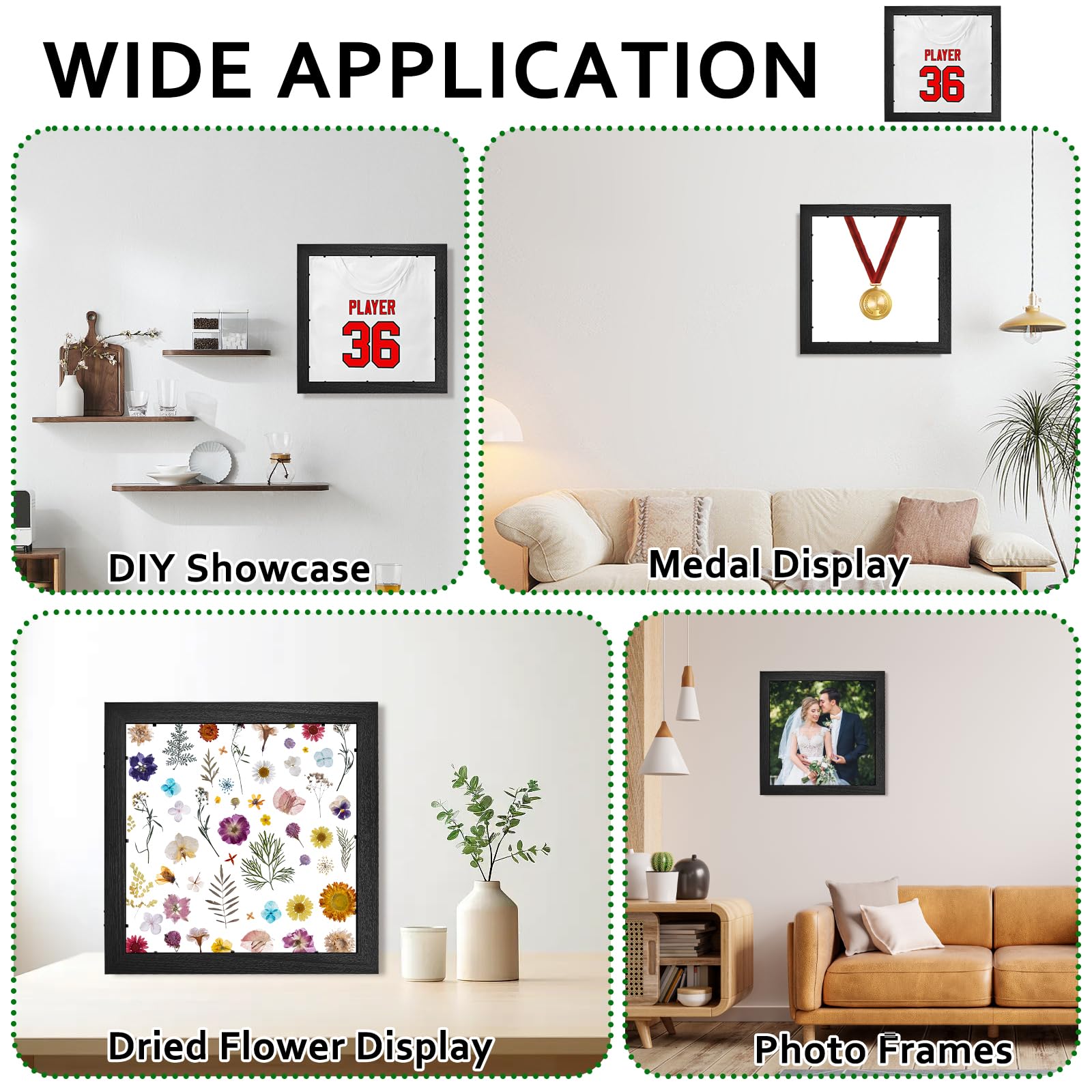 Sibosen durable wood-effect frame for long-lasting showcases