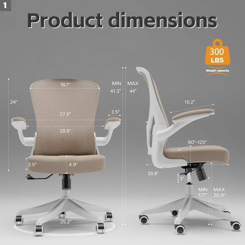 SICHY AGE chair with flip-up armrests for flexible desk setup.
