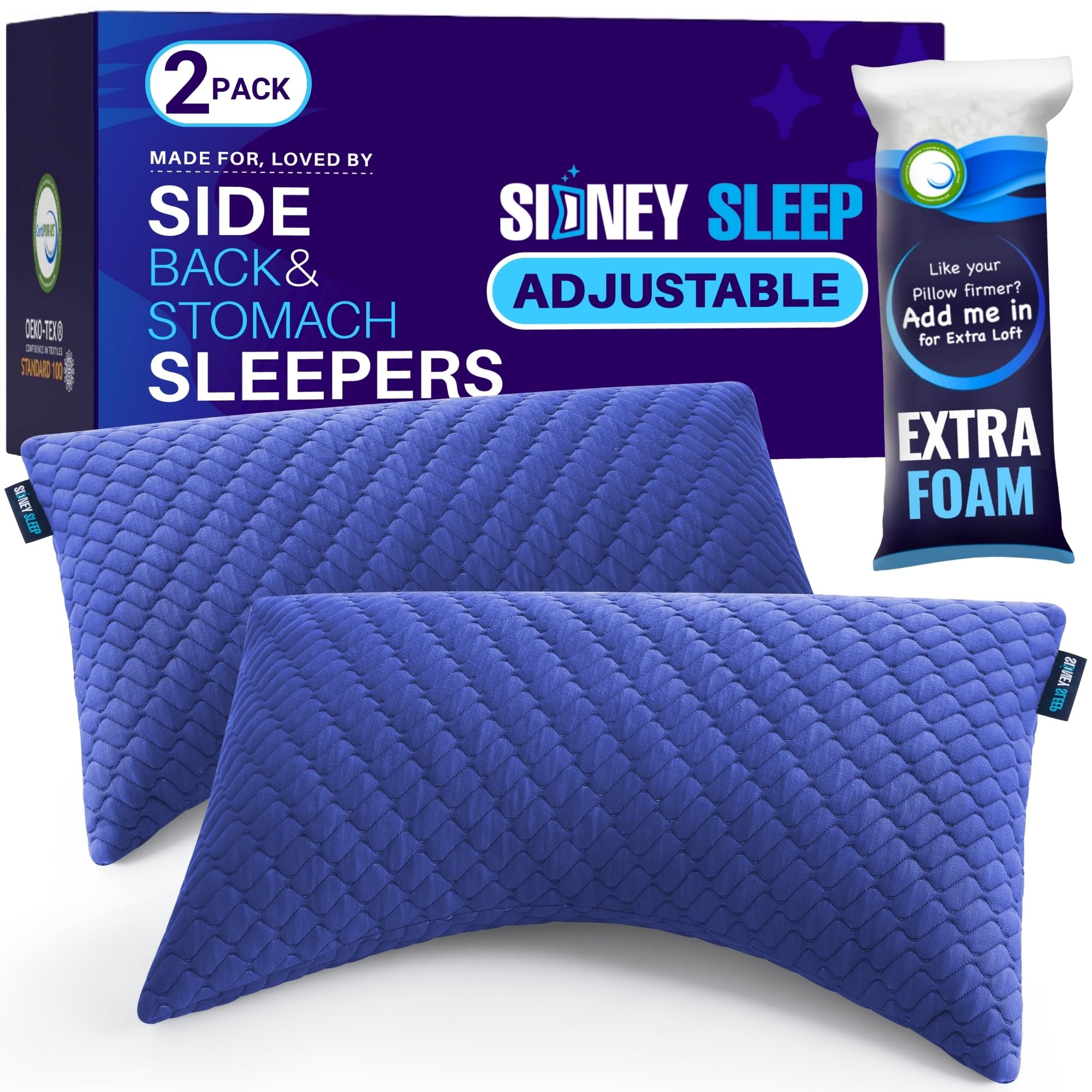 Sidney Sleep cozy bedroom scene featuring two pillows for better rest.