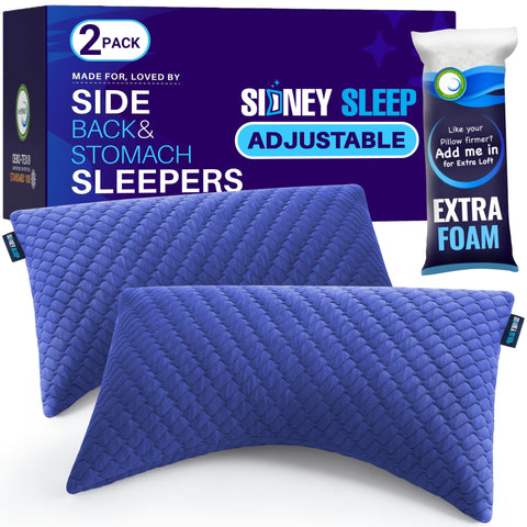 Sidney Sleep cozy bedroom scene featuring two pillows for better rest.