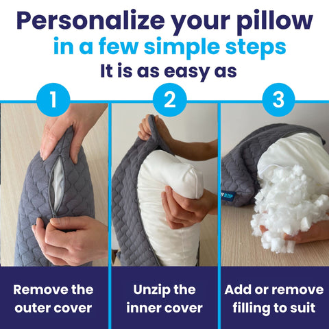 Sidney Sleep Pillow back-sleep position showing neck arch support for alignment.