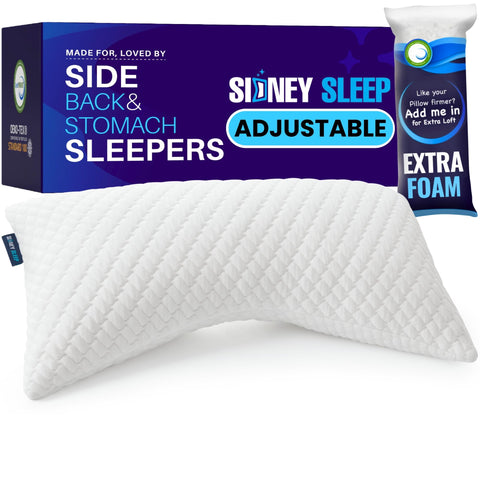 Sidney Sleep pillow front view shows supportive loft for neck alignment.