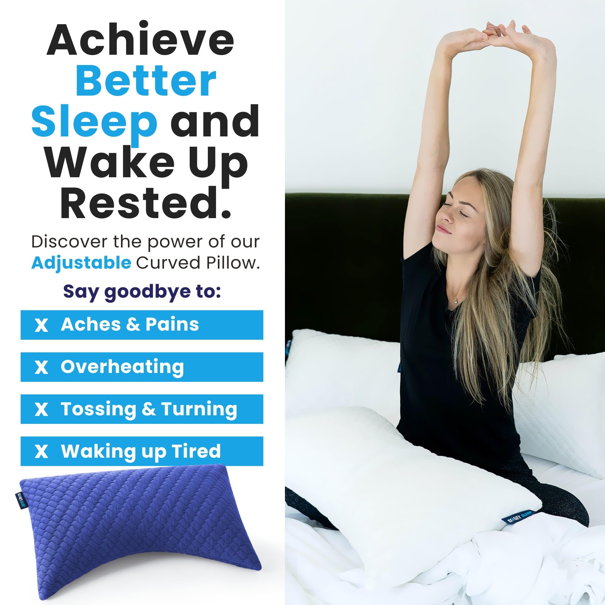 Sidney Sleep pillow removable-cover highlights easy, quick laundering